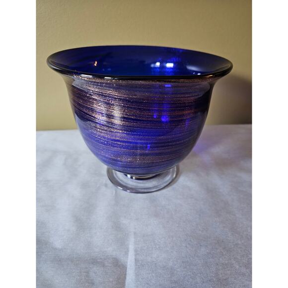 Murano Cobalt Blue & Gold Sparkles Dish - Picture 4 of 7
